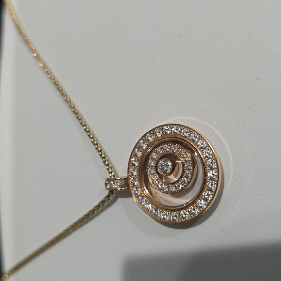 ✅ CHOPARD Happy Diamonds 18K Yellow Gold Pendant + 18K Chain ⭐ A Classic Chopard - Picture 17 of 17